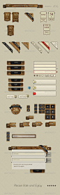 Wood & Metal UI - Buttons Web Elements