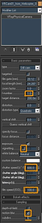 Using a Vray Physical Camera: 