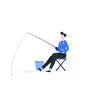 钓鱼插画