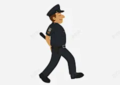 手绘卡通警察高清素材 警棍 页面网页 平面电商 创意素材 png素材
