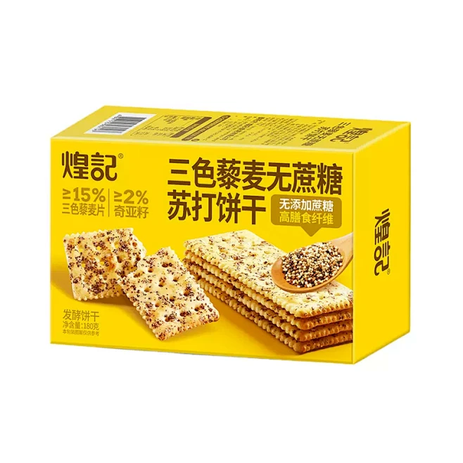 煌记三色藜麦奇亚籽苏打饼干高膳食纤维无蔗糖饼干办公室休闲零食-tmall.com天猫-花瓣网