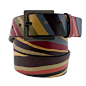 Wavy Stripe Leather Belt for Men and Women