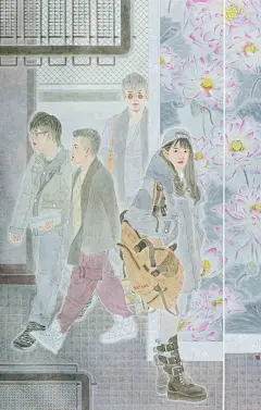 【微展览】——时代丹青•全国第三届工笔画作品展系列（一）_cm : 青年画家喜欢塑造青年一代的青春形象，诸如鲍琴的《那些花儿》、蔡雨的《迷蝶无踪晓梦沉》、孙凤英的《九重葛》、肖雅丹的《2015夏日印记》、杨林的《踏歌行》、郑红梅的《5G时代》、陈芳的《有天窗的画室》、李…
