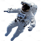 宇宙系列写实感宇航员漂浮正面贴纸