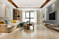 3d rendering loft luxury living room with bookshelf near bookshelf
