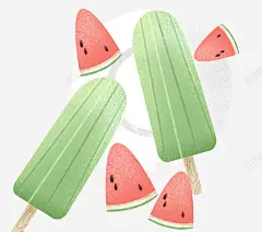 卡通夏日节气大暑西瓜冰淇淋高清素材 网页 设计图片 免费下载 页面网页 平面电商 创意素材 png素材