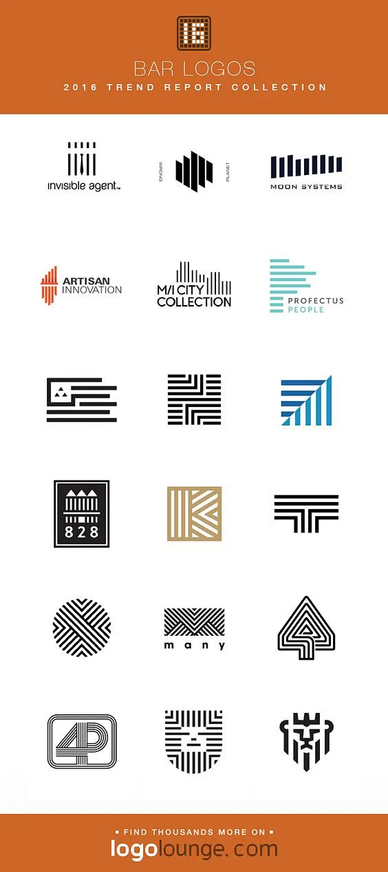 2016 LogoLounge Trend Report Collection - Bars Multiple lines are used ...