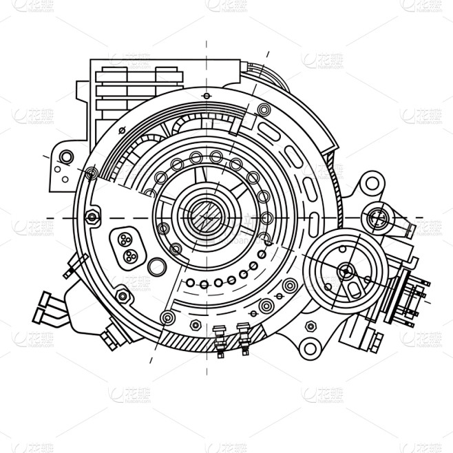 electric motor section representing the internal素材-花瓣网