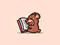 Just Read Logo Design reading read panda new mascot logo library kids club children book bear