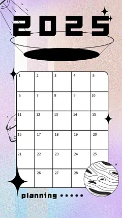 潮酷弥散风月度行程规划手账