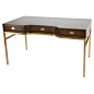 Wood and Brass Desk by Drexel: 