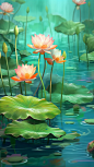 Illustration_Guochao_style_jiaoyui_bright_lotus_floating_on__2520af81-700f-479b-ac34-6c869bdba398