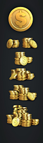 Set of coins for a Slots game on Behance game design coins slots ui ux
