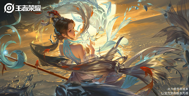《王者荣耀》大乔白鹤梁插画商业插画叁乔居...