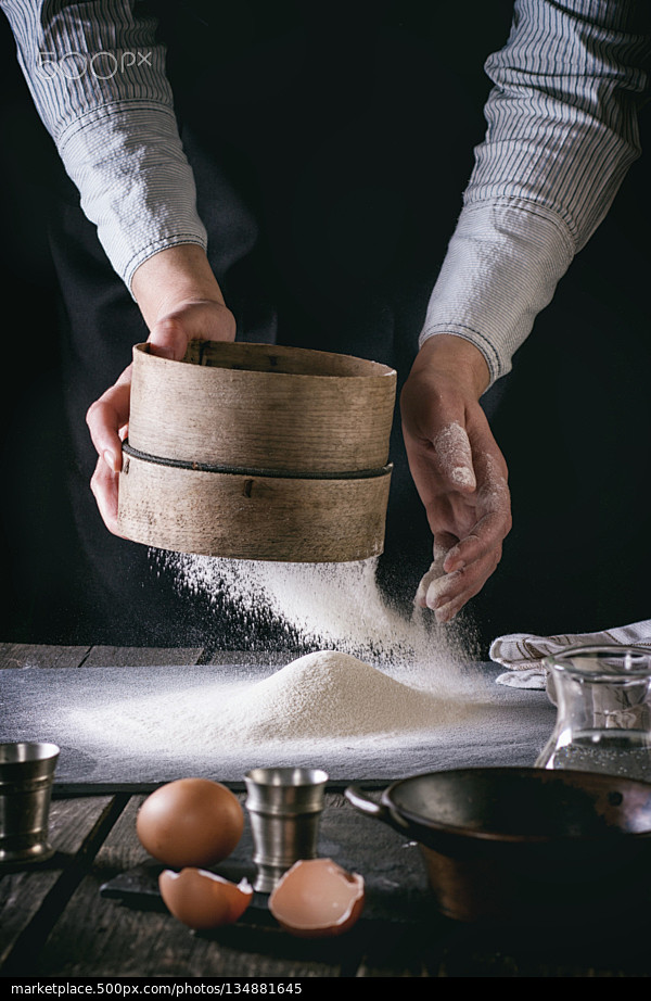 Pasta. Sifting Flour...