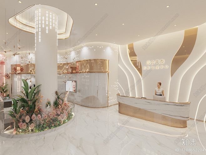 现代医美医院前台3D模型下载【ID:1108652204】_知末3d模型网