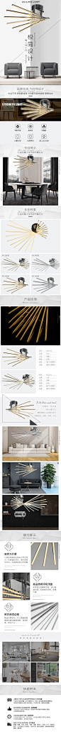 灯具详情页 北欧极简 灯具 落地灯 台灯 吊灯 家具 家居 海报