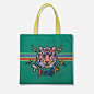 MaH Dark Green Canvas Tote Bag