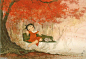 【日本画家Nakashima Kiyoshi（中岛洁）的水彩插画欣赏】
孩子是纯洁的自然之子，最接近神的圣者。圣经里说，孩子是上帝怜悯人类的证据。孩子们的一生，在秋千上，在草地上，在小溪旁；他们的一生，更多的跟蚂蚱在一起，跟春天的油菜花以及罌粟花在一起，跟秋天微微的风和凋谢的花朵在一起…… 