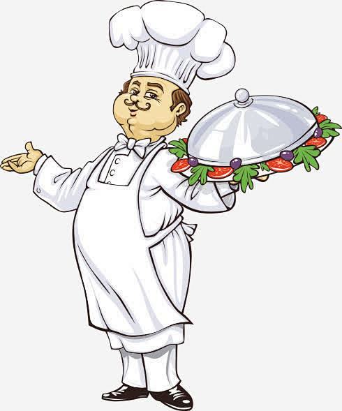 站着的厨师高清素材 卡通人物 厨师帽 站...