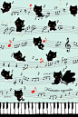 *圣诞快乐!小壁纸更新季*小黑猫钢琴平铺小壁纸!
