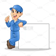 男人,斜靠,厚木板,空的,汽车,工程师,品牌名称,蜘蛛网,吉祥物