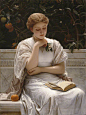 Charles Edward Perugini /查尔斯·爱德华·佩鲁吉尼 1839年-1918年
Girl Reading/阅读的少女 1878年
