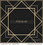 Vector geometric frame in Art Deco style. Square vector abstract element for design.