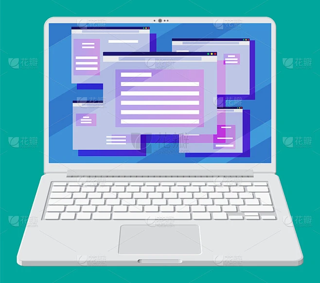 Operating system user interface on laptop素材-花瓣网