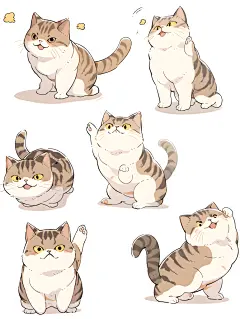 可爱小猫咪表情包素材图AI图