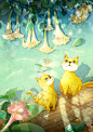 猫子们在看啥？_瞎画画的雯子__插画师作品_涂鸦王国gracg.com