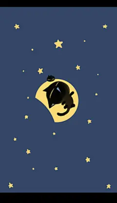 夜晚可爱猫咪手机壁纸~