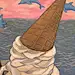 冰淇凌在海面上