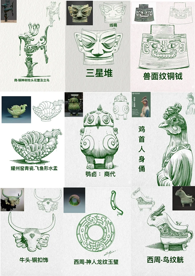 国家文物合集一：线描速写素材分享