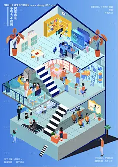 价值观工作生活场景扁平风插画海报-源文件【享设计】