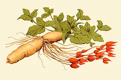 人参养生植物插画