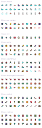 一组精致扁平线性两版UI设计icon图标元素AI、Sketch格式素材-淘宝网