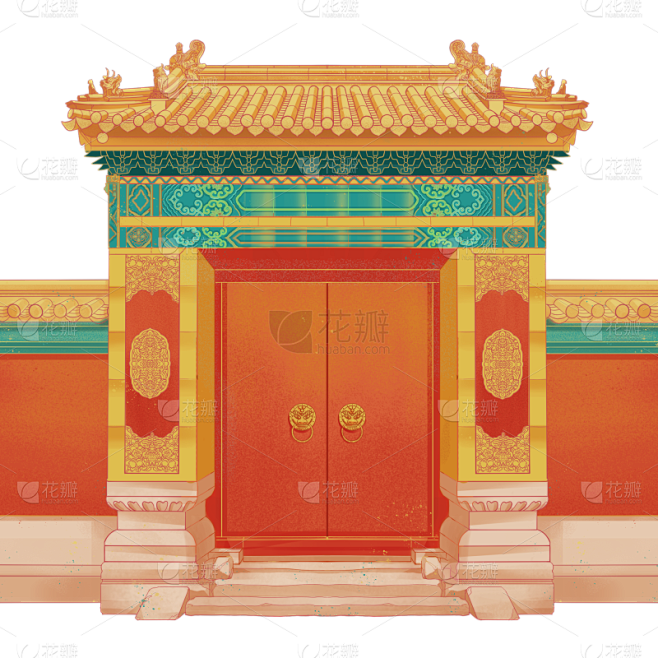 中国风-国潮建筑元素贴纸1
