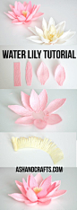 Crepe Paper Water Lily Tutorial | ashandcrafts.com: 