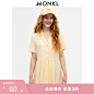 MONKI2021夏季新款纯色宽松娃娃裙薄款短袖翻领连衣裙 0871799