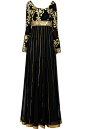 Black and gold gota embroidered anarkali set available only at Pernia's Pop-Up Shop.