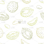Durian fruit graphic color seamless pattern backgr