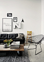 living room // black + white