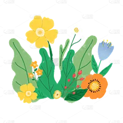 卡通感护士节花元素贴纸