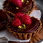 Fancy - Dark Chocolate Raspberry Pistachio Tartlets