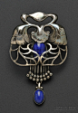 Silver and Lapis Brooch, Georg Jensen