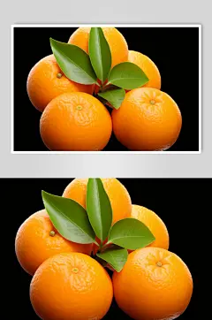 AI数字艺术脐橙橙子水果摄影图