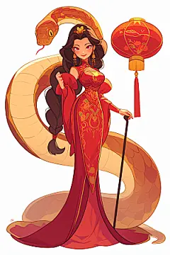 新年生肖蛇吉祥如意可爱素材