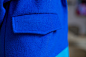 2012秋冬毛呢大衣长款宽松女羊毛厚外套欧美双蓝色拼接原创设计款 FASHIONBOX 新款 2013
