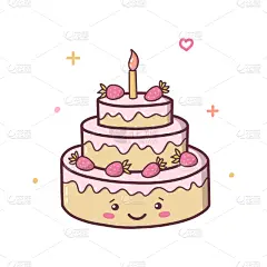 幸福,可爱,生日蛋糕,可爱的,食品,背景,绘画插图,婴儿,标签,生日